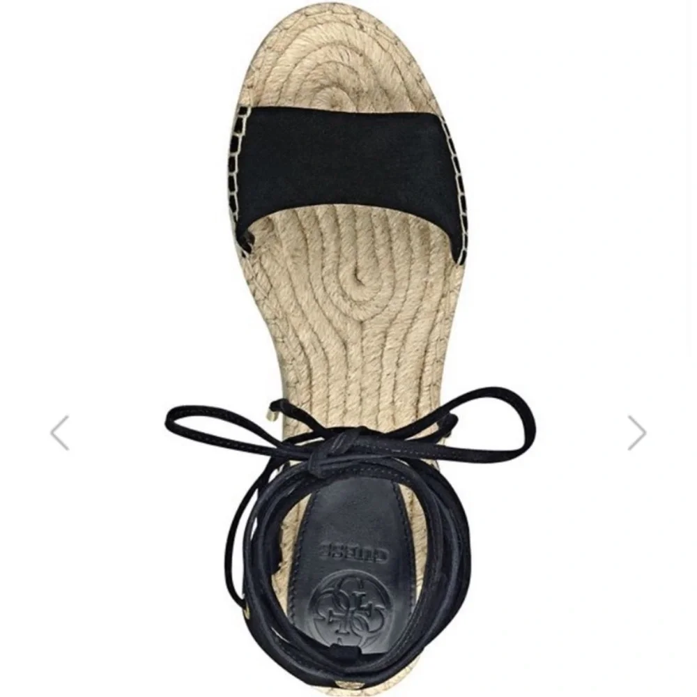 Guess Ronisa Espadrille Wedges in Black Size 8